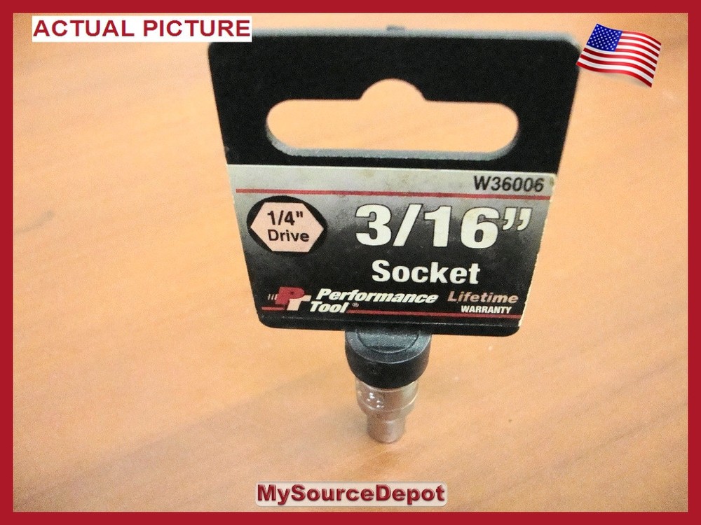 3/16",SHORT SOCKET / 6 POINT, 1/4" DRIVE