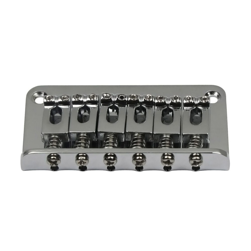 Metal Chrome Replacement Fixed Electric Guitar Bridge 6-String Hardtail Bridge