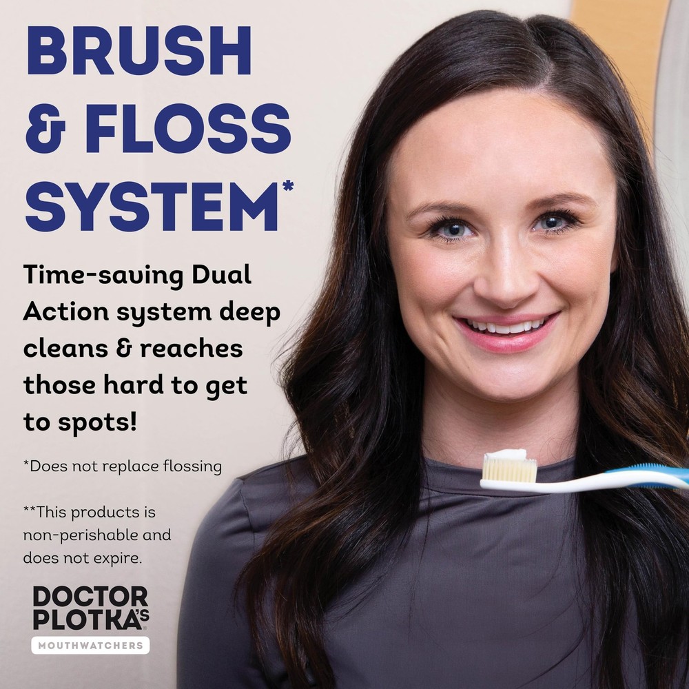 Dr Plotkas Soft Bristle Flossing Toothbrush Manual Soft Toothbrush for Adults...