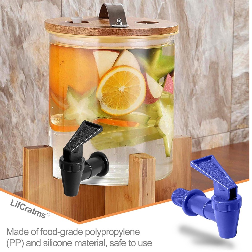 2Pcs Bpa-Free Replacement Cooler Faucet, Plastic Water Spigot Spout Dispenser Ta