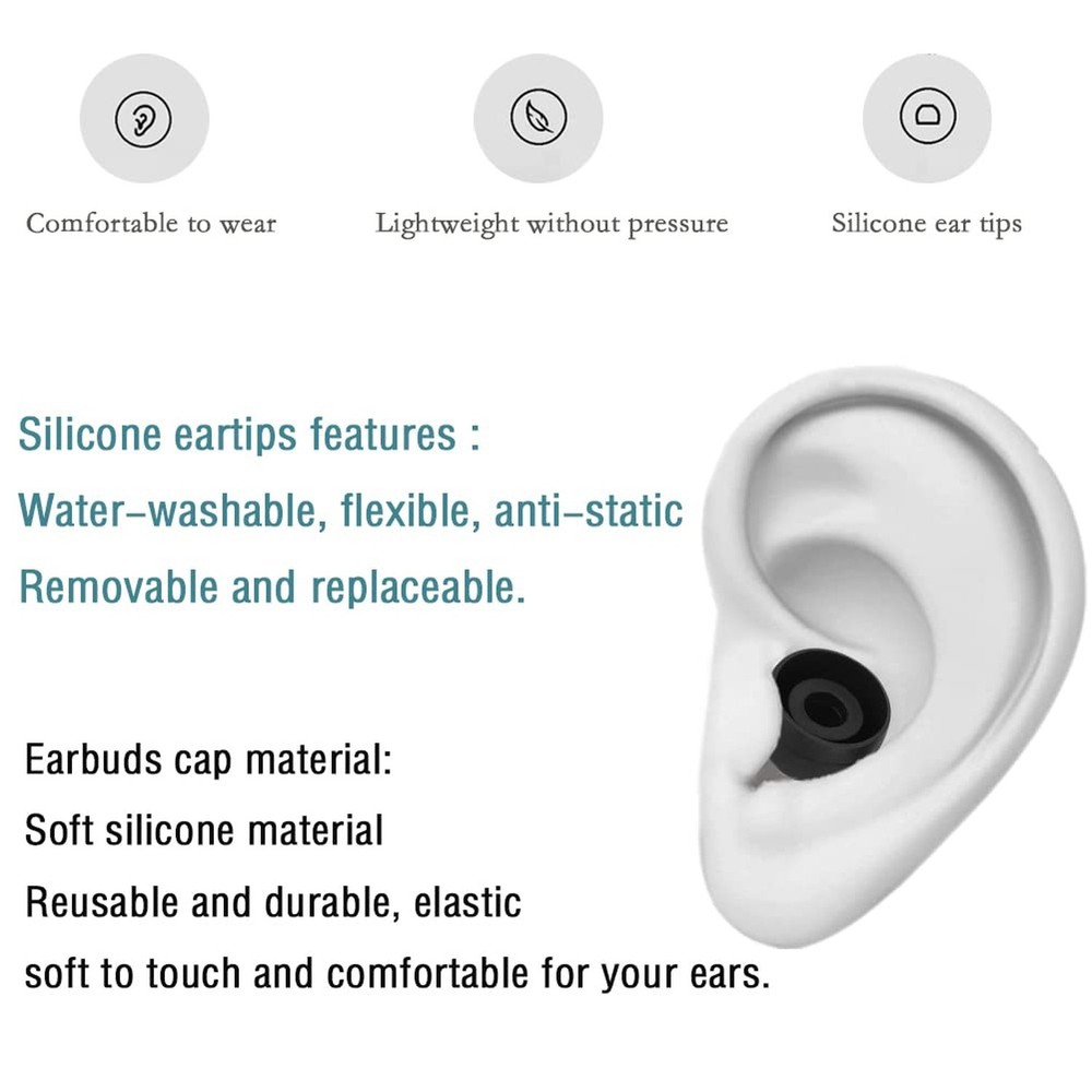 Silicone Small Replacement Earbud Tips Eartips for In-Ear Headphones Rubber T...