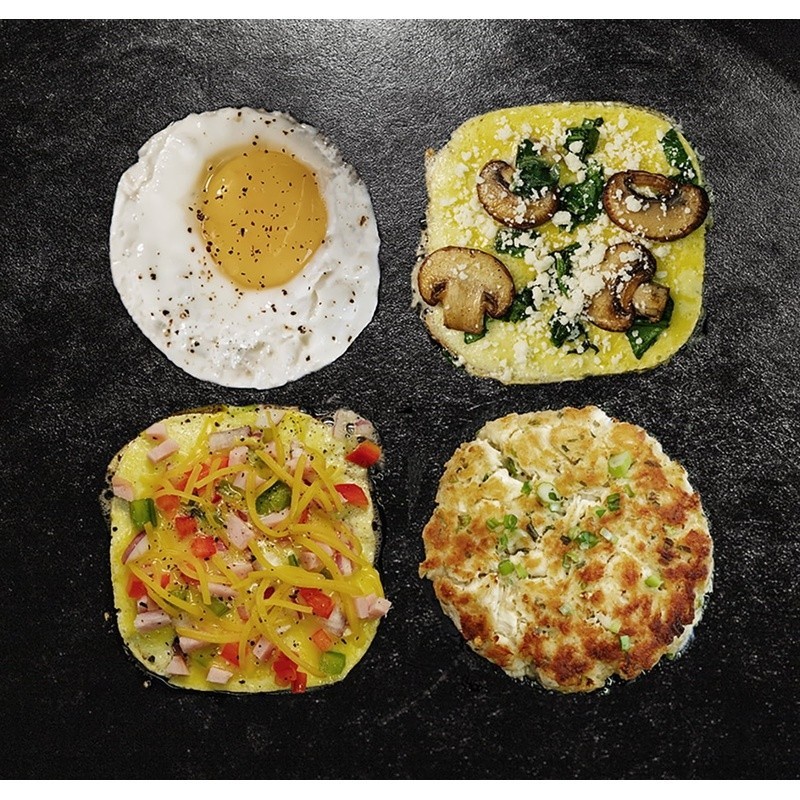 4" Egg Ring Set 8 Pack Square Circle Silicone Nonstick Breakfast Sandwich Maker