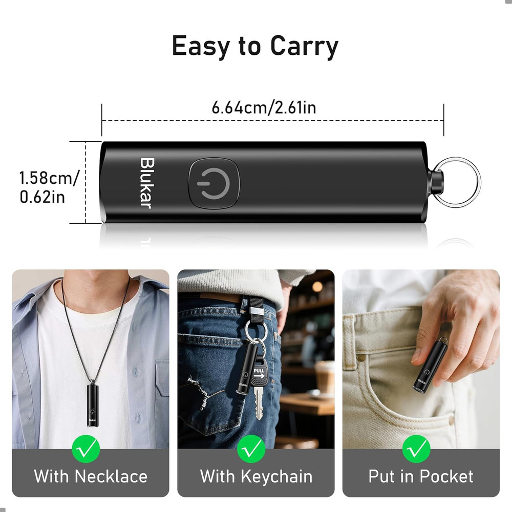 Rechargeable EDC Flashlight, 360L Mini Keychain Flash Light with 3 Lighting Mode