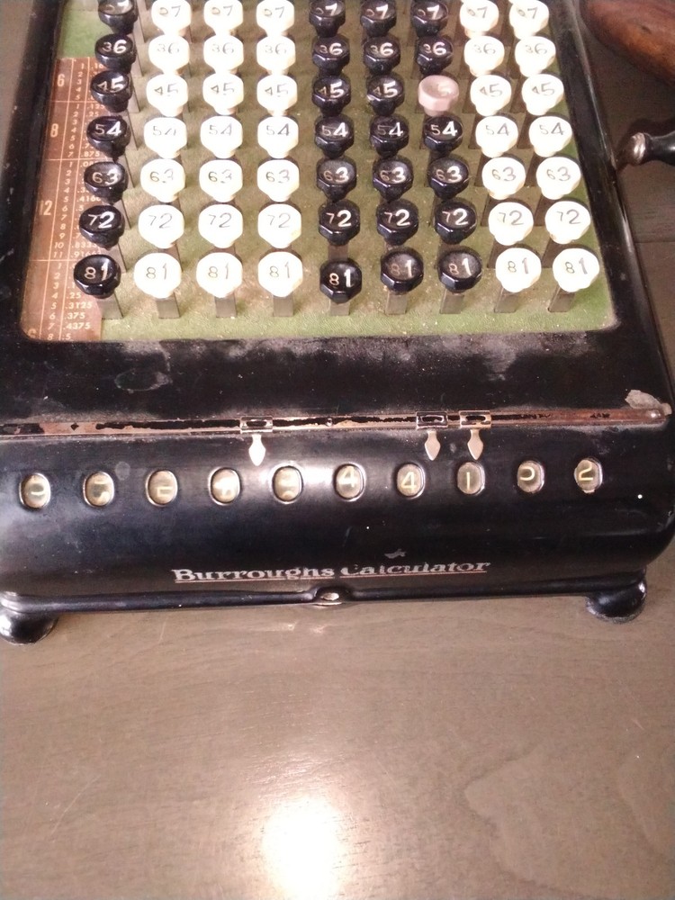Vintage Burroughs Calculator Adding Machine Key Driven 1920's READ