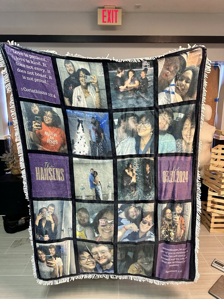 Customizable Photo Blanket For Valentines Day