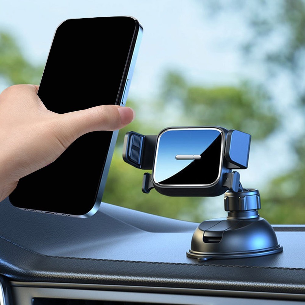 Car Phone Stand with Secure Grip Adjustable Dashboard Holder for Mobile Devices