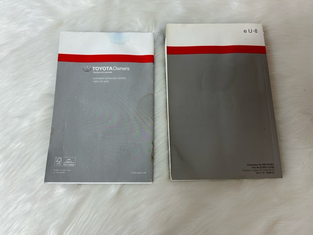 2012 Toyota Corolla Owner's Manual & Quick Reference Guide