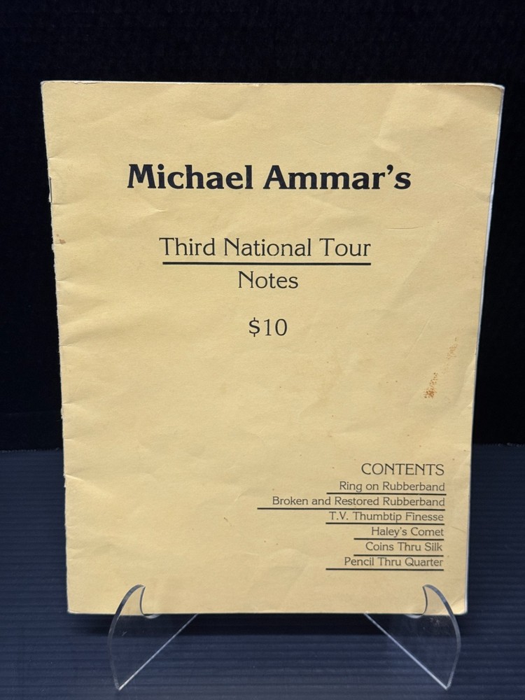Michael Ammar Third National Tour Magician Magic Lecture Notes