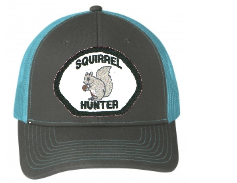 Cap Hat Gray Blue Mesh Feists Squirrel Hunter Dog
