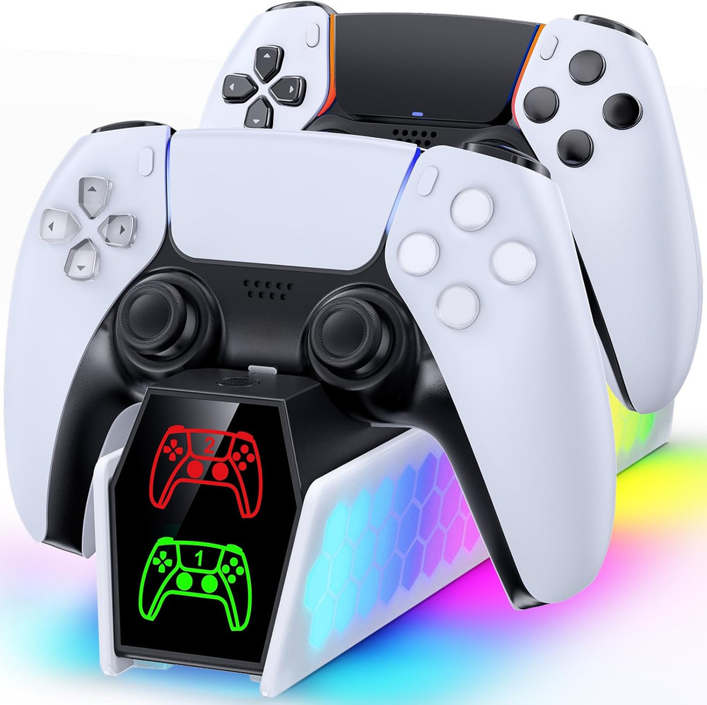PS5 Controller Charger Station Compatible with DualSense & Edge Controllers, PS5