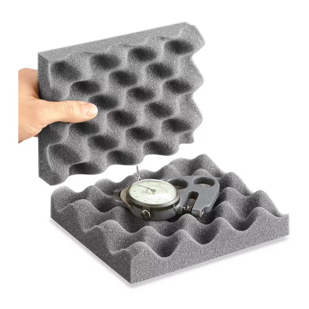 10-Pack Convoluted Foam Sets 8x6x2” - Charcoal, Protective Cushioning