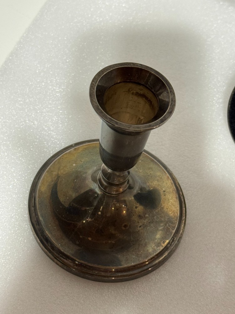 2 Plain Godinger Silver Plate Candle Holders