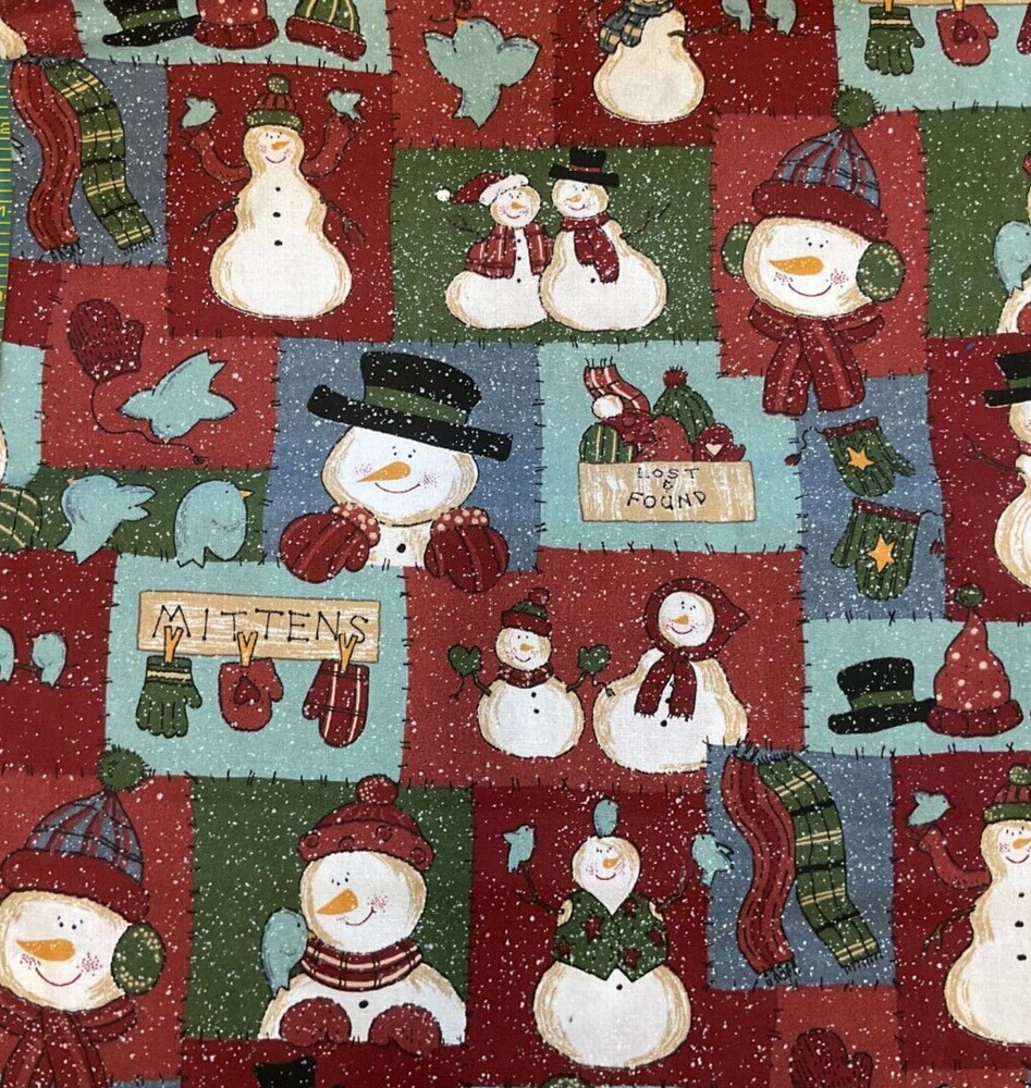 SPRINGS - LOST & FOUND SNOWMAN PATCHWORK- BY THE YARD