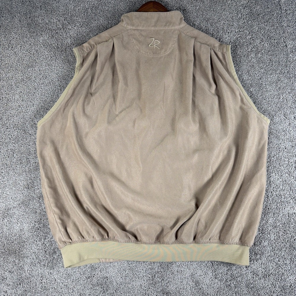 Zero Restriction Vest Mens 2XL Beige Tan 1/4 Zip Soft Brush Golf Pullover Base