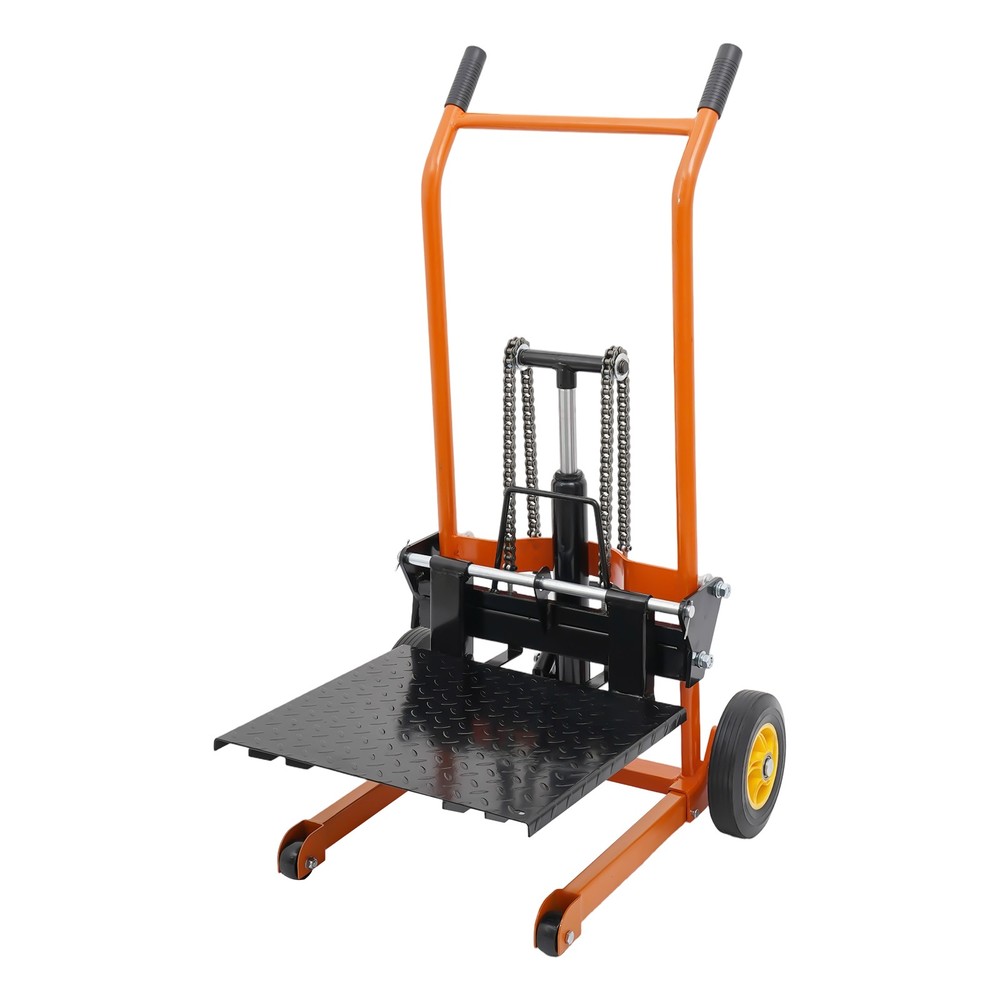 577 lbs Hydraulic Lift Stacker with Adjustable Height for Easy Material Handling