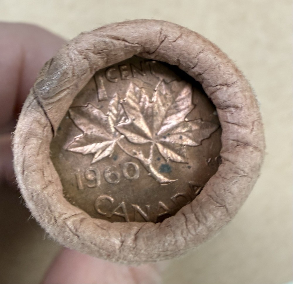 1960 Canada Penny  ROLL (50 coins) - UNCIRCULATED