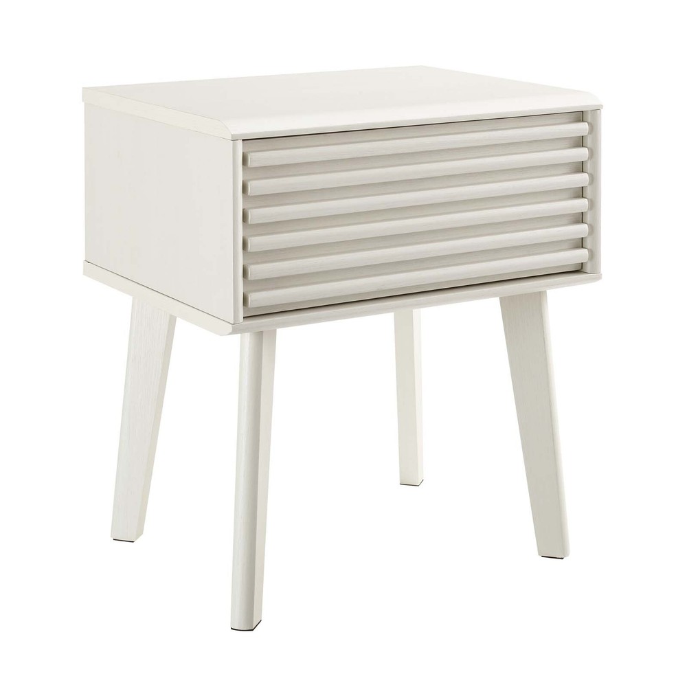 Modway Render Mid-Century Modern End Table or Nightstand in White
