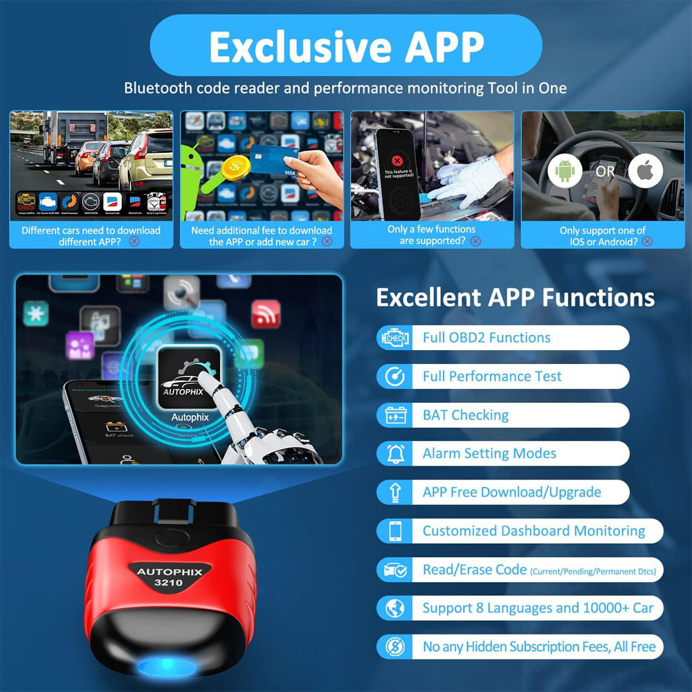 AUTOPHIX 3210 Bluetooth OBD2 Scanner Car Code Readers Scan Tools Car Diagnostic
