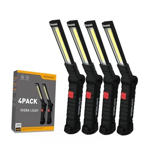 Working Light Portable, Rechargeable Work Lights with Magnetic Base Black*4