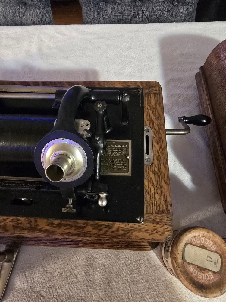 Edison Standard Phonograph w/ Horn + Extras