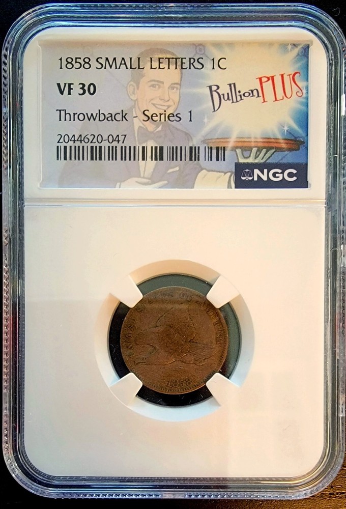 1858 Flying Eagle Cent Small Letters VF30 NGC - Throwback Series 1