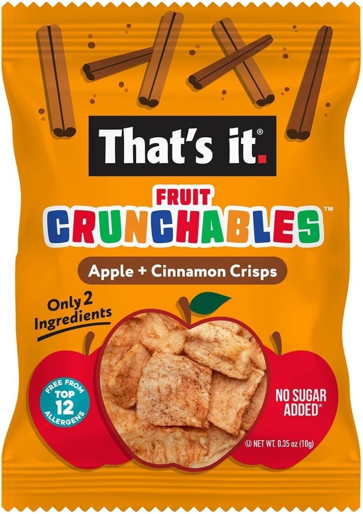 That’s it. Fruit Crunchables + Cinnon Crisps, – Plant-Based