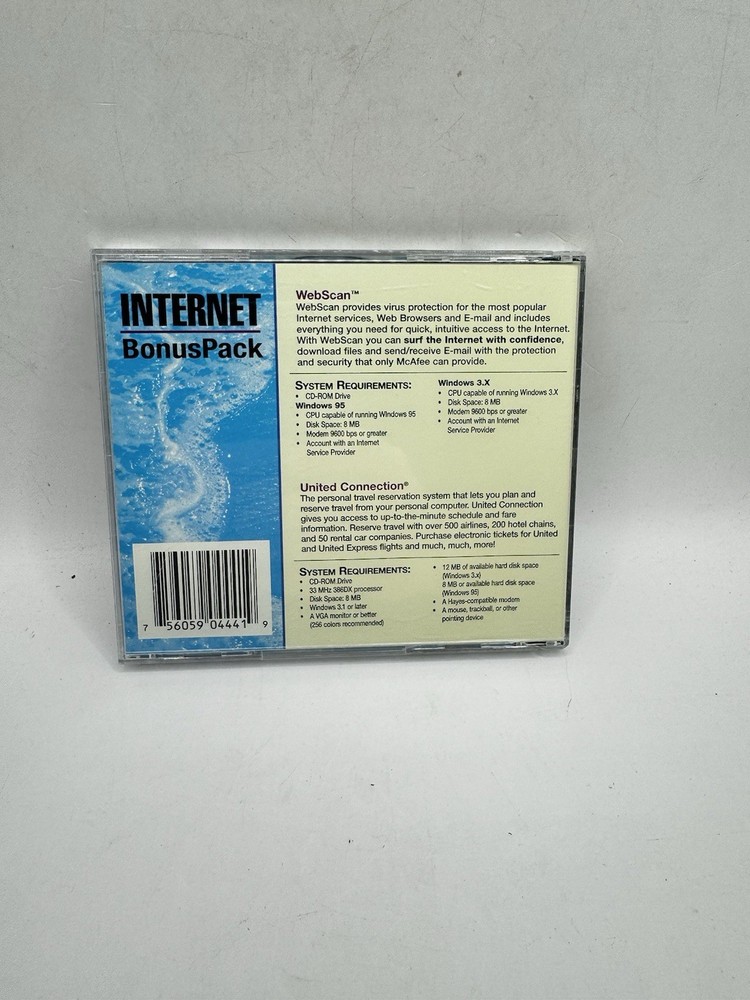 McAfee WebScan Internet Bonus Pack CD-ROM – New & Used – Vintage Software (039)