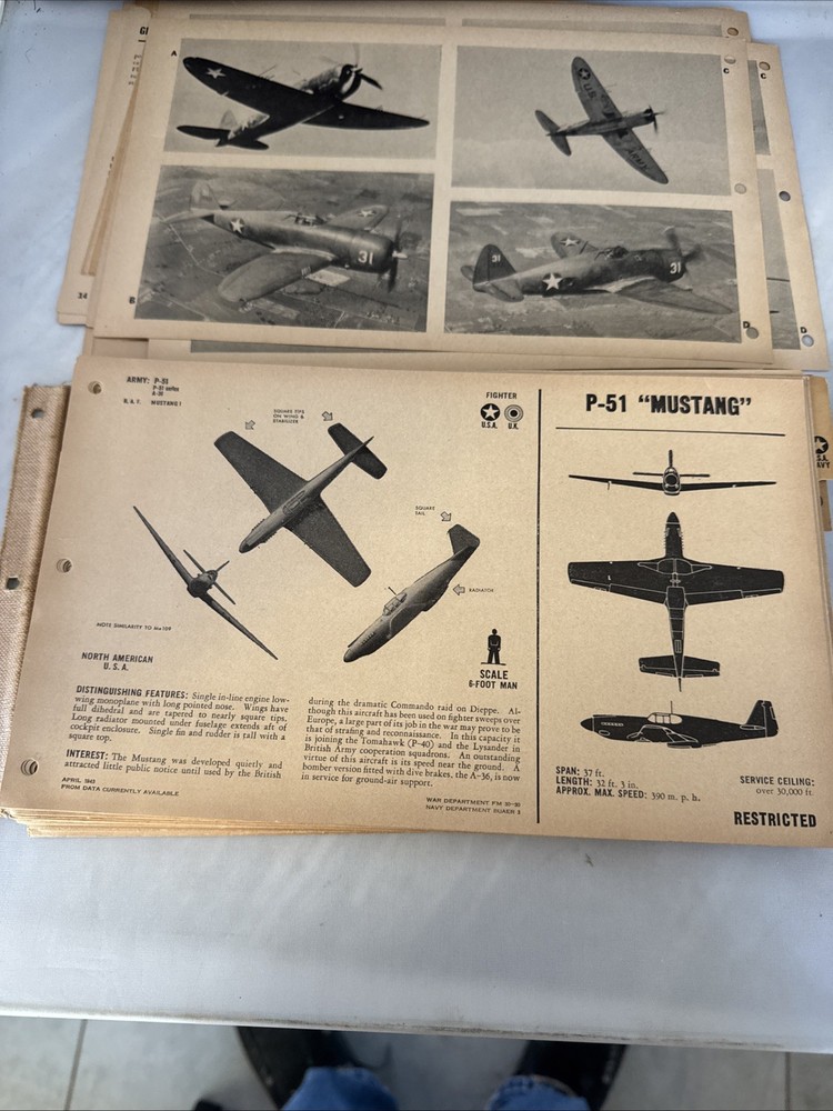 WWII Navy Dept Aircraft Recognition Training Document