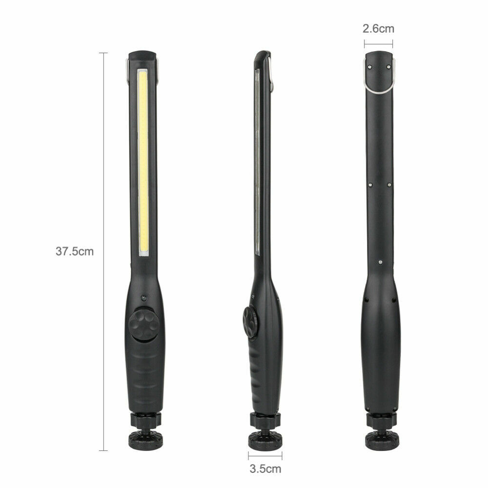 2X Slim COB LED Work Light Mechanical Flashlight Magnetic Base USB Charging