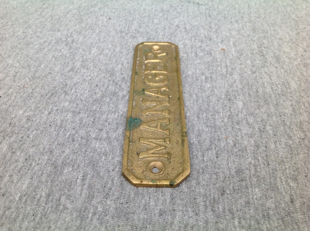 Brass "Manager" Plaque