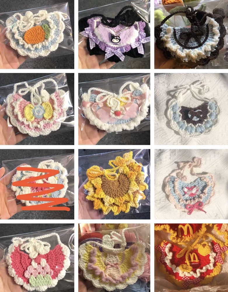 Handmade Crochet Pet Bib Collar