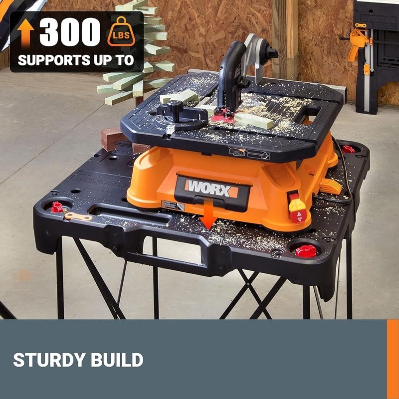 Lightweight Portable Workbench 300lbs Capacity Sturdy Legs Easy Storage Clamps