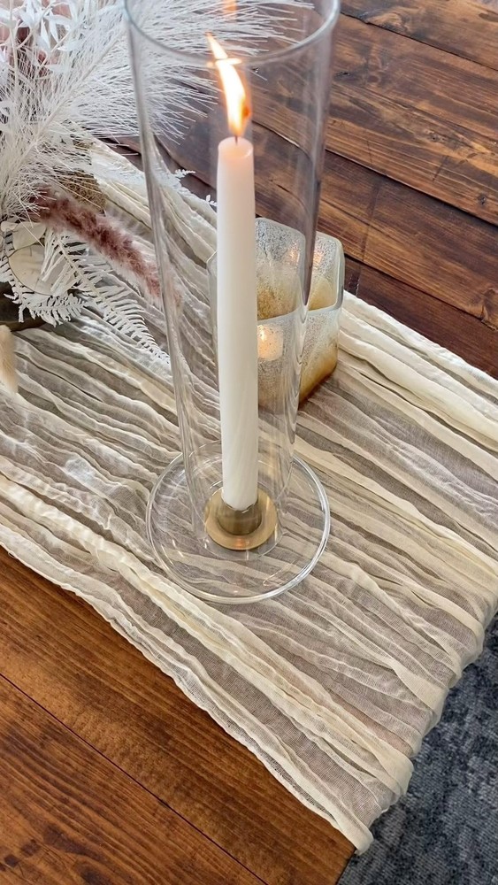 Beige Cheesecloth Table Runner 10FT Rustic Gauze Cheese Cloth Dining Table De...