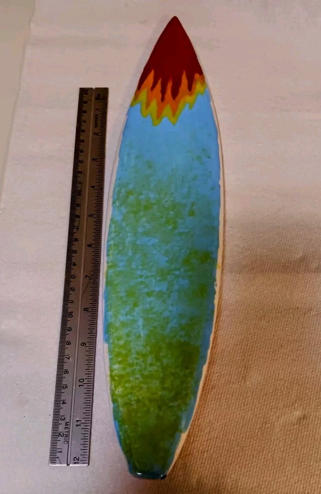 Surfboard Decor 15" BEACH Ceramic Handmade Unique