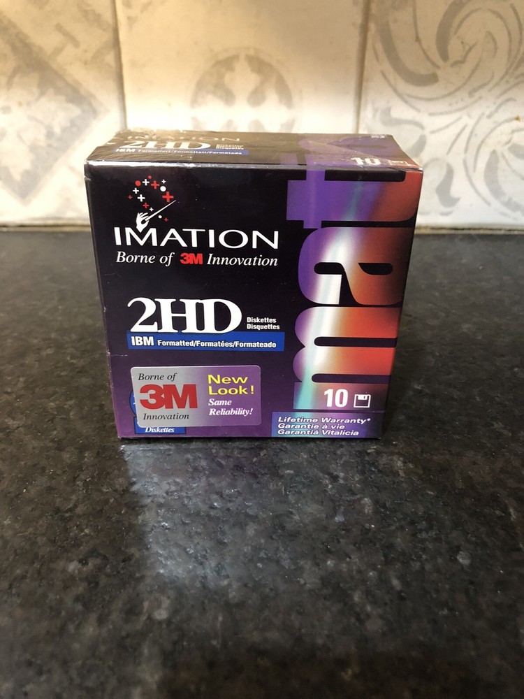 Diskette IBM Formatted 2HD IMATION 3M 10 Box Sealed New