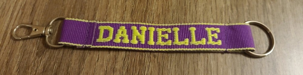 New Danielle Personalized Keychain Purple and Green