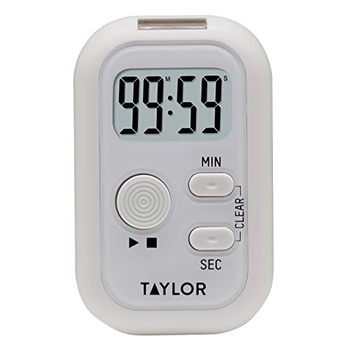Multi-Alert (Sound, Light, Vibration) Digital Timer, Standard, White