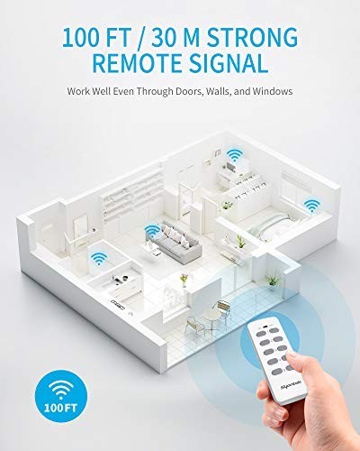 Wireless Remote Control Outlet Switch Kit, 5 Outlets + 2 Remotes, 100 ft Range,