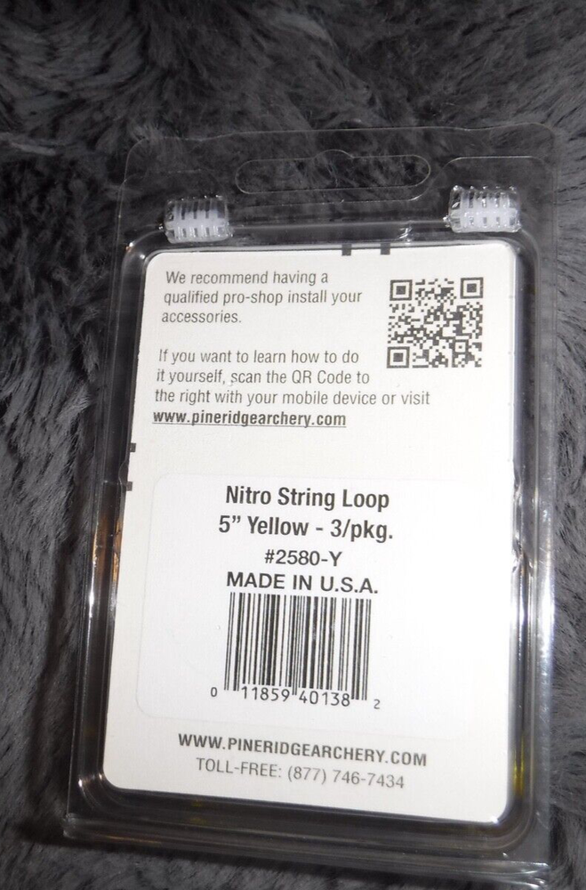 NITRO STRING LOOP BY PINE RIDGE ARCHERY 3.. 5 INCH PIECES YELLOW