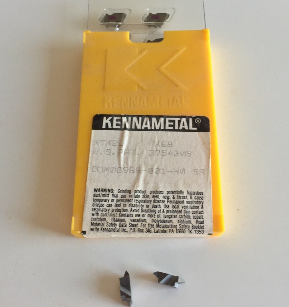 KENNAMETAL NTK2L THREADING KC68 INSERTS...(5) INSERTS AS SHOWN.