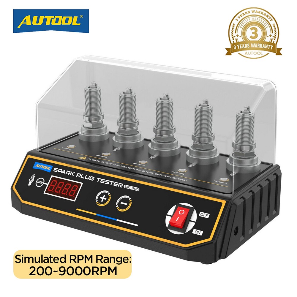 Car Spark Plug Tester 5 Holes Ignition Spark Plug Analyzer Adjustable Height 12V