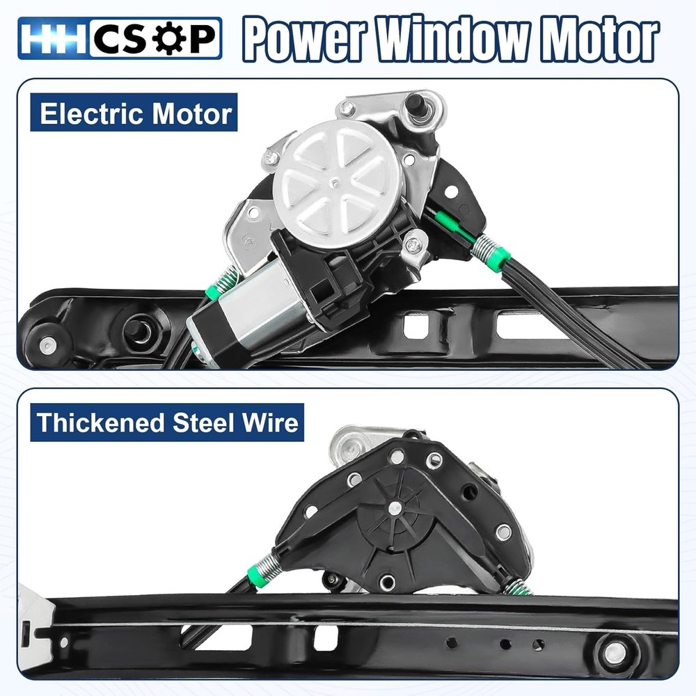 Front Left Driver Side Power Window Regulator with Motor Compatible with BMW