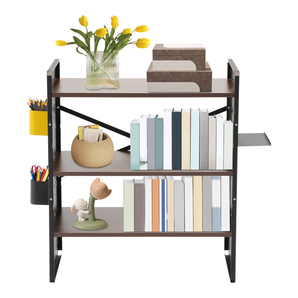 Desktop Bookshelf Desk Storage Organizer Computer 3-Tier Desk Shelf Display Rack