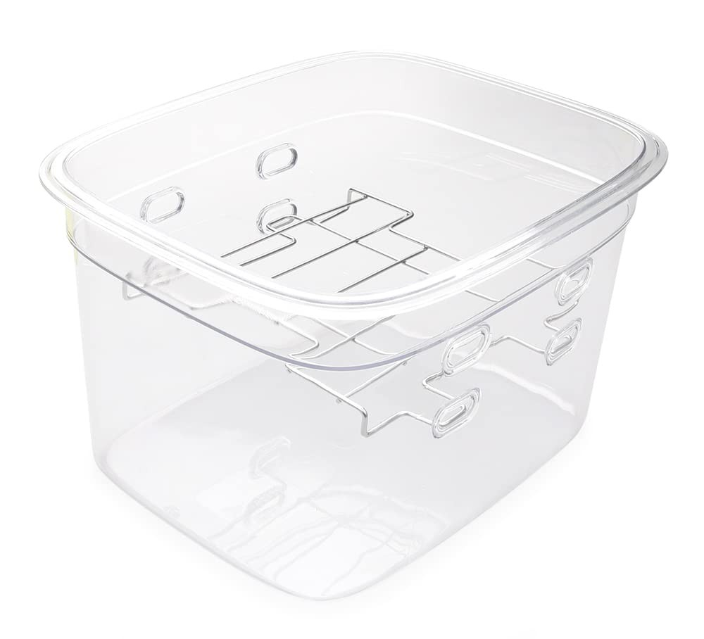 Versatile 12-Quart Sous Vide Container with Built-in Rack and Collapsible Hin...