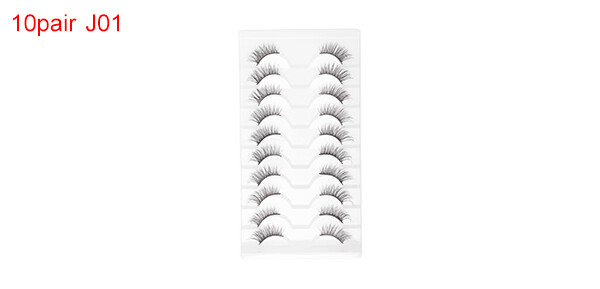 Dense False Eyelashes for Makeup Black J01 10 Pair
