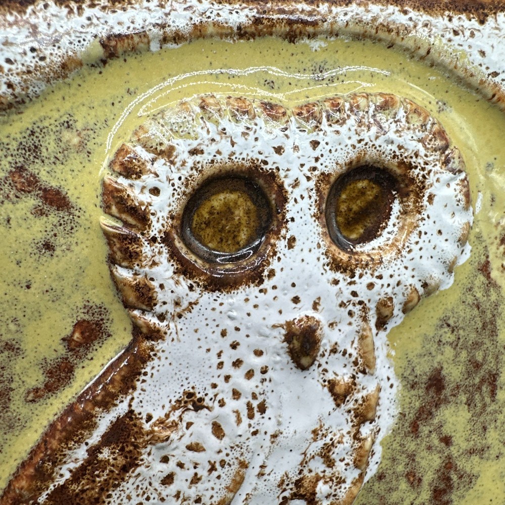 D. FERGUSON Signed Pigeon Forge Pottery Ceramic Tile Owl