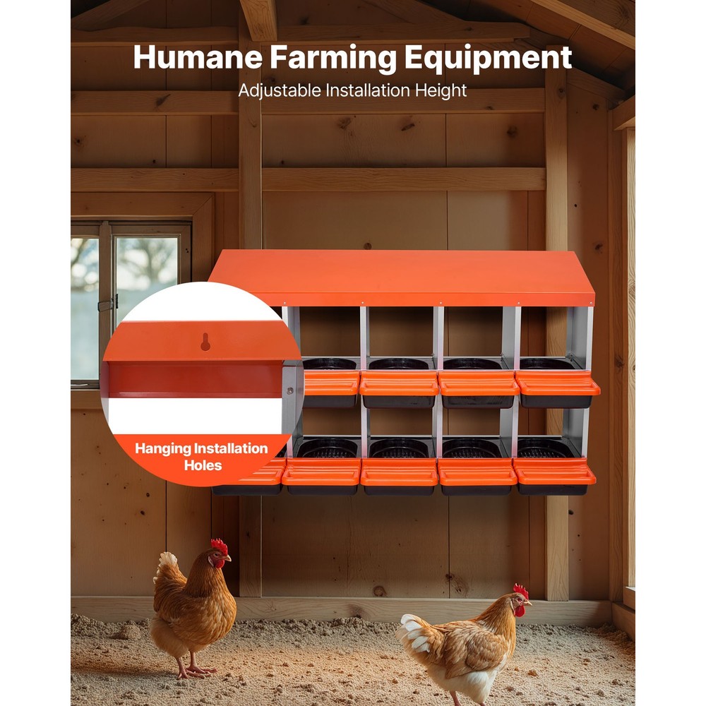 Uimoso 2-Tier Chicken Nesting Boxes with 10 Compartments for Egg Collection