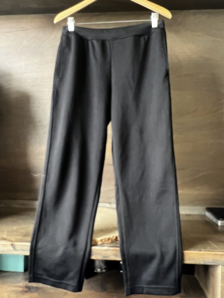 CHAMPION WOMENS black MEDIUM Pull On Yoga Pants drawstring POCKETS POLYESTER