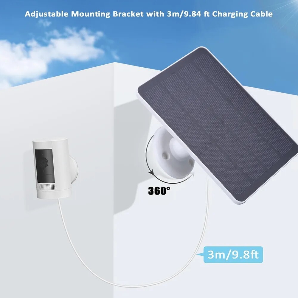 Solar Panel Charger Ring Spotlight Stick Up Camera Doorbell Solar Charger DC