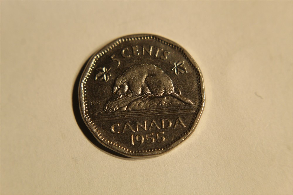 CANADA 1955 5 CENT UNC NICE COIN lj